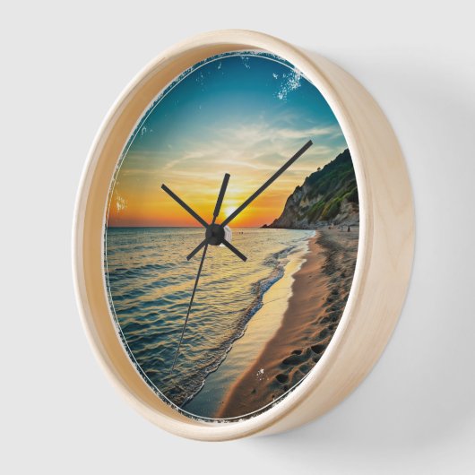 Natuurlijke strand scène met Italiaanse zonsonderg (Hoek)