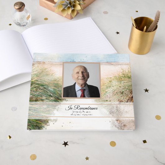 Natuurlijke Strand Viering van het Leven Begrafeni Gastenboek (Voorkant open)