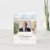 Natuurlijke Strand Waterverf Begrafenis Gedenkteke Bedankkaart (Voorkant)