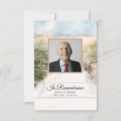 Natuurlijke Strand Waterverf Begrafenis Gedenkteke Bedankkaart (Voorkant)