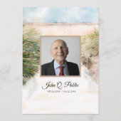 Natuurlijke Strand Waterverf Begrafenisdienst Memo Programmakaart (Voorkant)