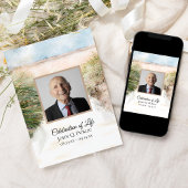 Natuurlijke Strand Waterverf Viering van het Leven Kaart