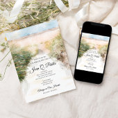 Natuurlijke Strand Waterverf Viering van het Leven Kaart