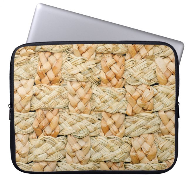 natuurlijke strotextuur  laptop sleeve (Voorkant)