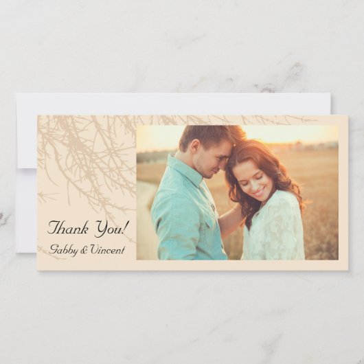 Natuurlijke Takken Dank Je Wel Bedankkaart (Voorkant)