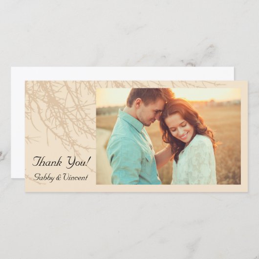 Natuurlijke Takken Dank Je Wel Bedankkaart (Voorkant / Achterkant)