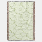 Natuurlijke Tea Leaf Mint Green Naadloos Patroon Deken (Voorkant Verticaal)