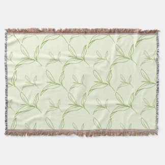 Natuurlijke Tea Leaf Mint Green Naadloos Patroon Deken