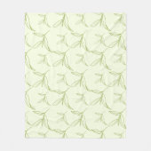Natuurlijke Tea Leaf Mint Green Naadloos Patroon Fleece Deken (Voorkant)