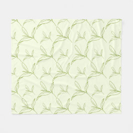 Natuurlijke Tea Leaf Mint Green Naadloos Patroon Fleece Deken