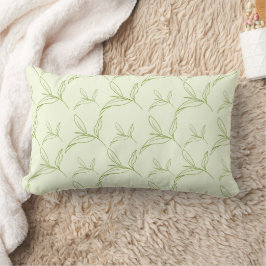 Natuurlijke Tea Leaf Mint Green Naadloos Patroon Kussen