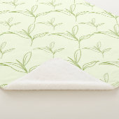 Natuurlijke Tea Leaf Mint Green Naadloos Patroon Sherpa Deken (3/4)