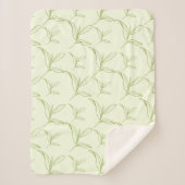 Natuurlijke Tea Leaf Mint Green Naadloos Patroon Sherpa Deken (Voorkant)