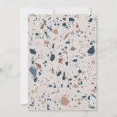 Natuurlijke terrazzo typografie moderne bruiloft aankondiging (Achterkant)