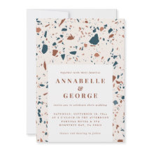 Natuurlijke terrazzotypografie moderne bruiloft