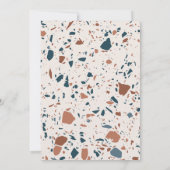 Natuurlijke terrazzotypografie moderne bruiloft aankondiging (Achterkant)