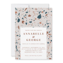 Natuurlijke terrazzotypografie moderne bruiloft