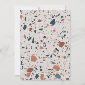 Natuurlijke terrazzotypografie moderne bruiloft aankondiging (Achterkant)