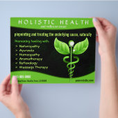 Natuurlijke Therapie Groene Caduceus Symbool Horiz Flyer (Hand)