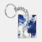 Natuurlijke Transparante Deep Blue Flourite Sleutelhanger (Voorkant Links)