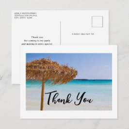 Natuurlijke Tropische Strand Foto Bedankt Briefkaart