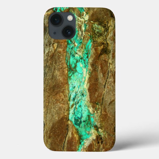 Natuurlijke turkoois ader in ruwe bruine steen Case-Mate iPhone case (Achterkant)