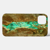 Natuurlijke turkoois ader in ruwe bruine steen Case-Mate iPhone case (Achterkant (horizontaal))