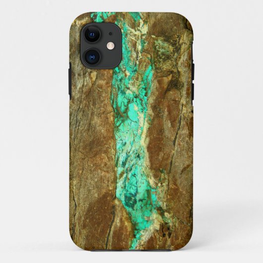 Natuurlijke turkooisader in bruine steen Case-Mate iPhone case (Achterkant)