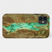 Natuurlijke turkooisader in bruine steen Case-Mate iPhone case (Achterkant (horizontaal))