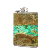 Natuurlijke turkooisader in bruine steen heupfles (Links)