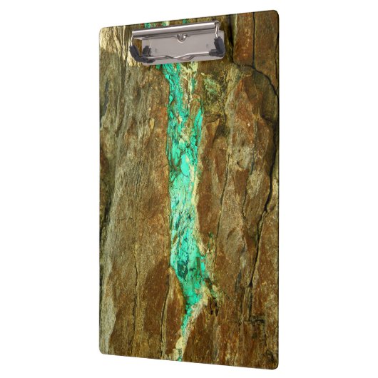 Natuurlijke turkooisader in bruine steen klembord (Links)