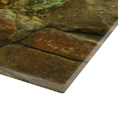 Natuurlijke turkooisader in bruine steen snijplank (Hoek)