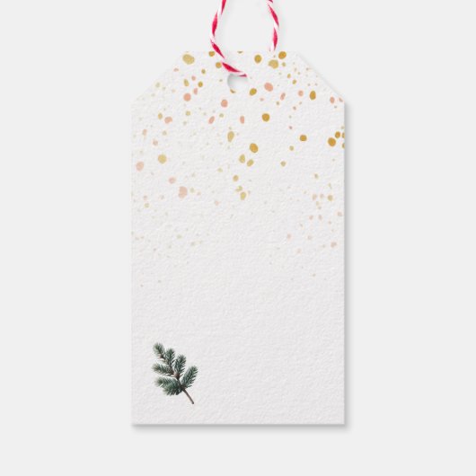 Natuurlijke Vakantie Bough Cluster Rustieke Kerstm Cadeaulabel (Achterkant)