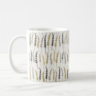 Natuurlijke varen Print in Gouden en Grijze Koffie Koffiemok