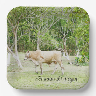 Natuurlijke Vegan Koe Papieren Bordje