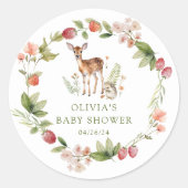 Natuurlijke verrukking herten baby shower ronde sticker (Voorkant)