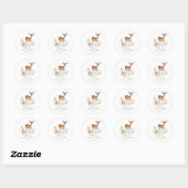 Natuurlijke verrukking herten baby shower ronde sticker (Vel)