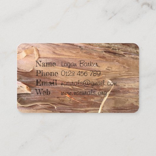 Natuurlijke Visitekaartjes (Achterkant)