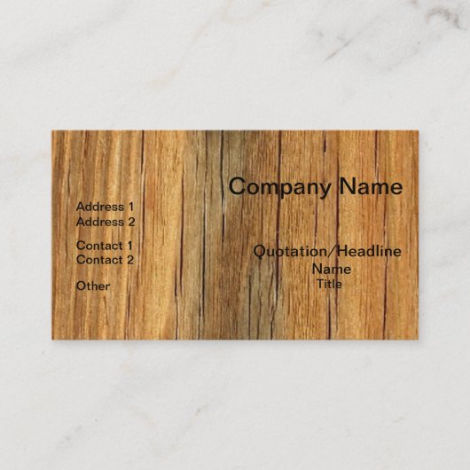 Natuurlijke Visitekaartjes van hout (Voorkant)