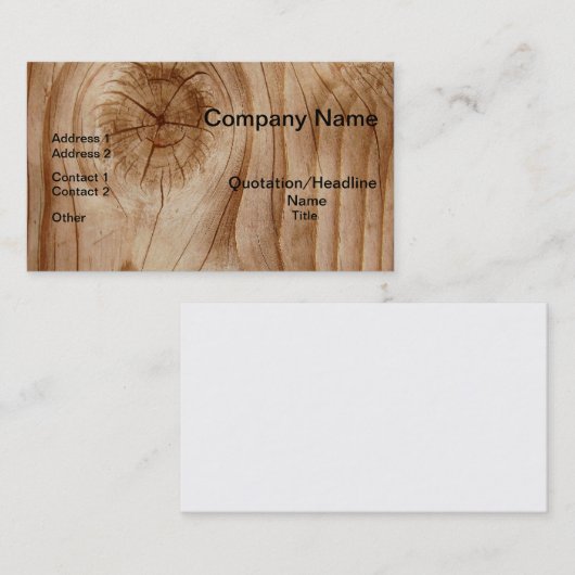 Natuurlijke Visitekaartjes van hout (Voorkant / Achterkant)