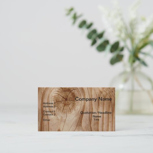 Natuurlijke Visitekaartjes van hout (Staand voorkant)