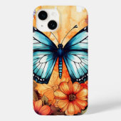 Natuurlijke vlinder bloemenbloesem haven Waterverf Case-Mate iPhone Case (Achterkant)
