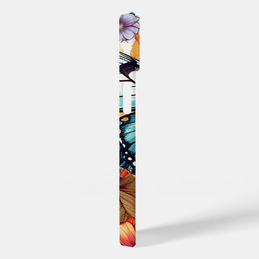 Natuurlijke vlinder bloemenbloesem haven Waterverf Case-Mate iPhone Case (Achterkant / Rechts)