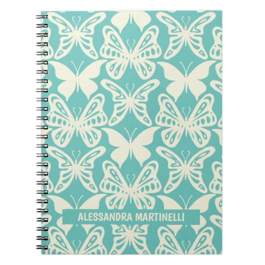 Natuurlijke vlinders Schattige ontwerp op Blauwgro Notitieboek (Voorkant)