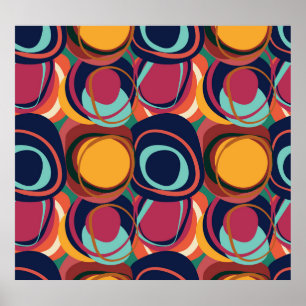 Natuurlijke vorm Naadloos: Abstracte cirkelschoonh Poster