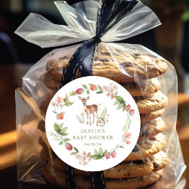 Natuurlijke Vreugde Herten Baby Shower Ronde Sticker