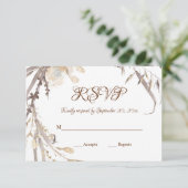 Natuurlijke Waterverf Droge kruiden met een rustig RSVP Kaartje (Staand voorkant)