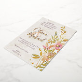 Natuurlijke wilde bloemen Bruiloft Folie Uitnodiging (Gedraaid)