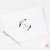 Natuurlijke witte bloemen Elegante bruiloft Ronde Sticker (Envelop)