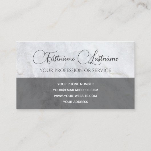 Natuurlijke witte marmeren oppervlakte kalligrafie visitekaartje (Achterkant)